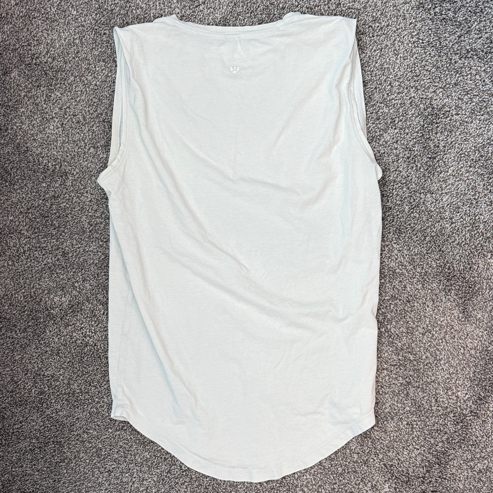 lululemon athletica Light White Sleeveless Muscle Tank